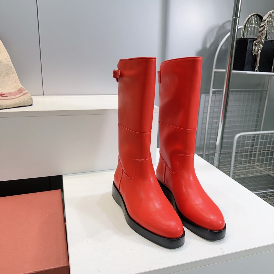LP 25S LUPO BOOT IN VERMILION CALFSKIN - 35