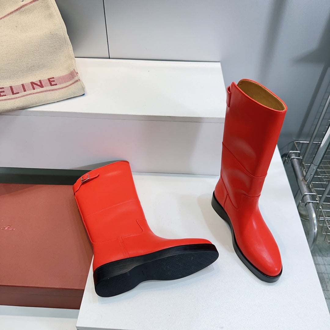 LP 25S LUPO BOOT IN VERMILION CALFSKIN - 35