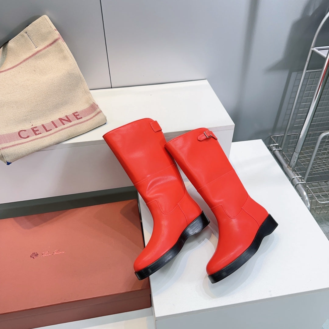 LP 25S LUPO BOOT IN VERMILION CALFSKIN - 35