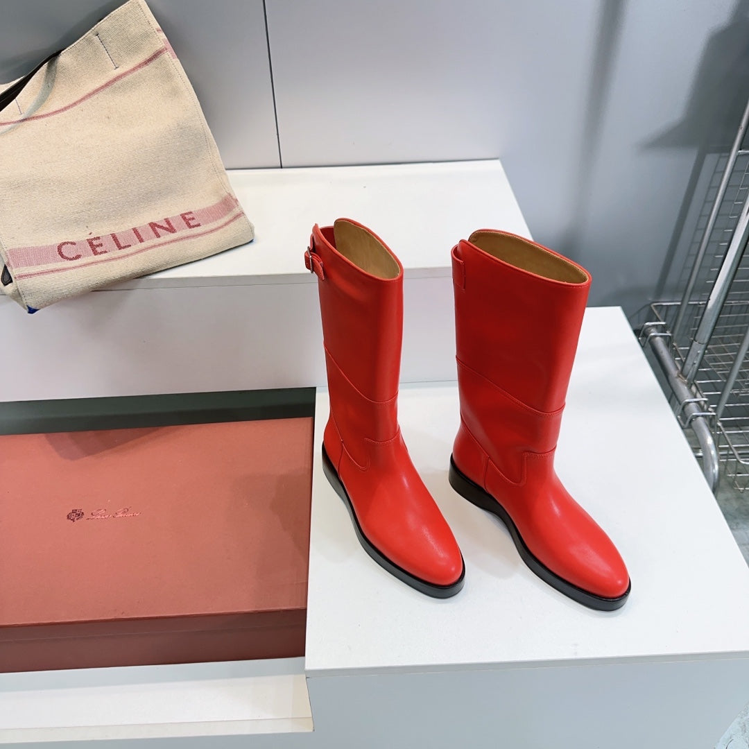LP 25S LUPO BOOT IN VERMILION CALFSKIN - 35