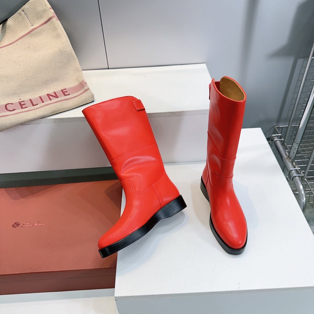 LP 25S LUPO BOOT IN VERMILION CALFSKIN - 35