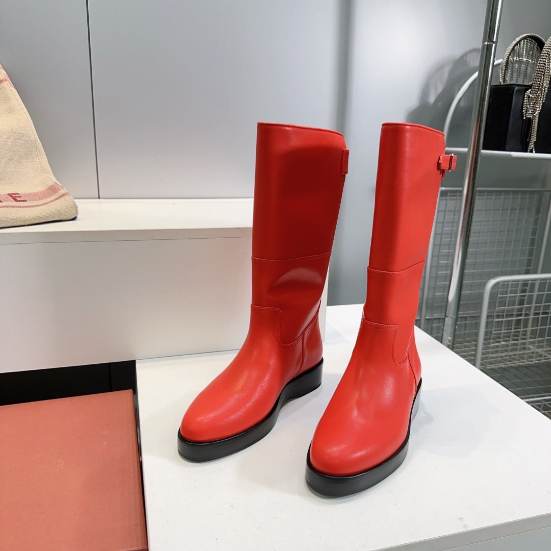 LP 25S LUPO BOOT IN VERMILION CALFSKIN - 35