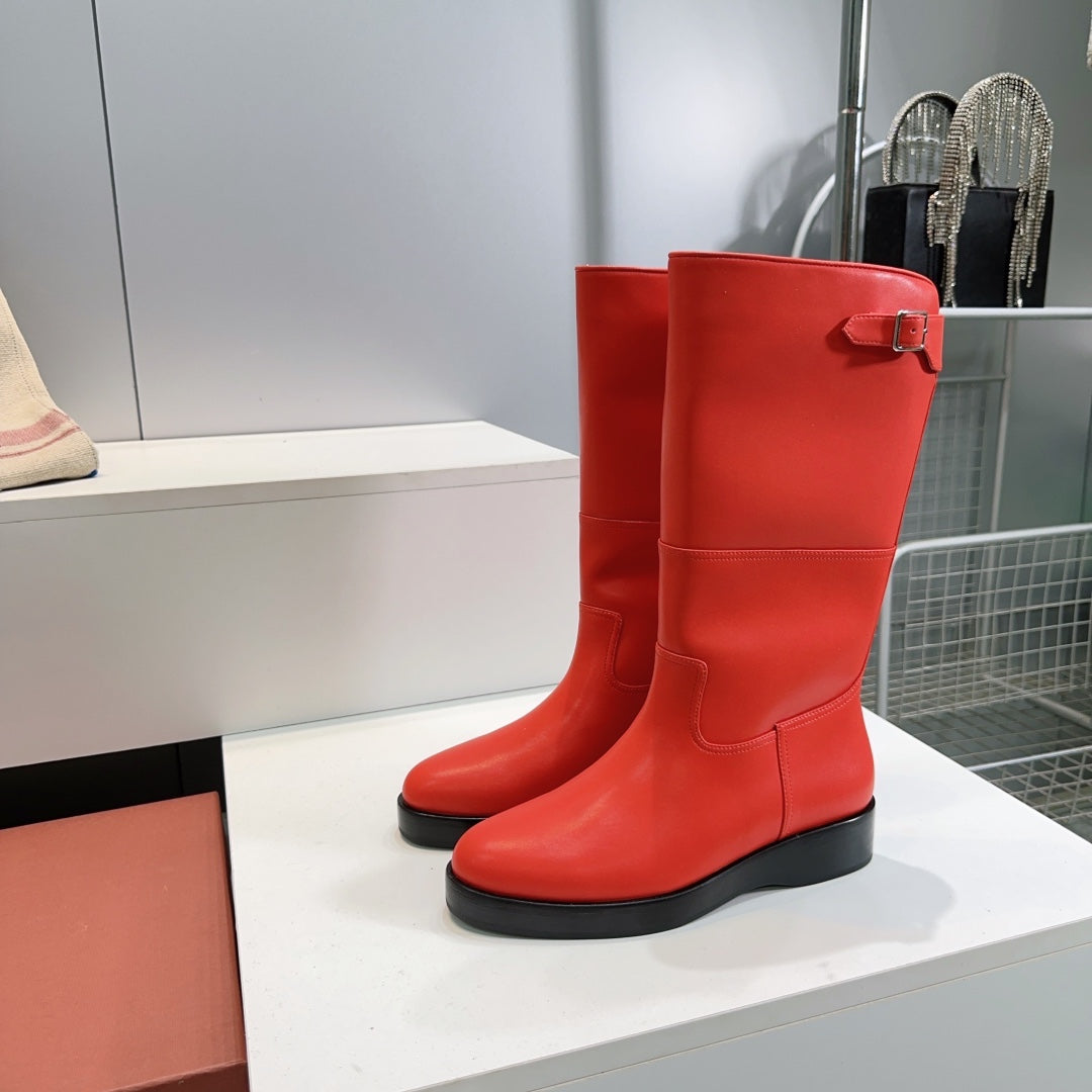 LP 25S LUPO BOOT IN VERMILION CALFSKIN - 35