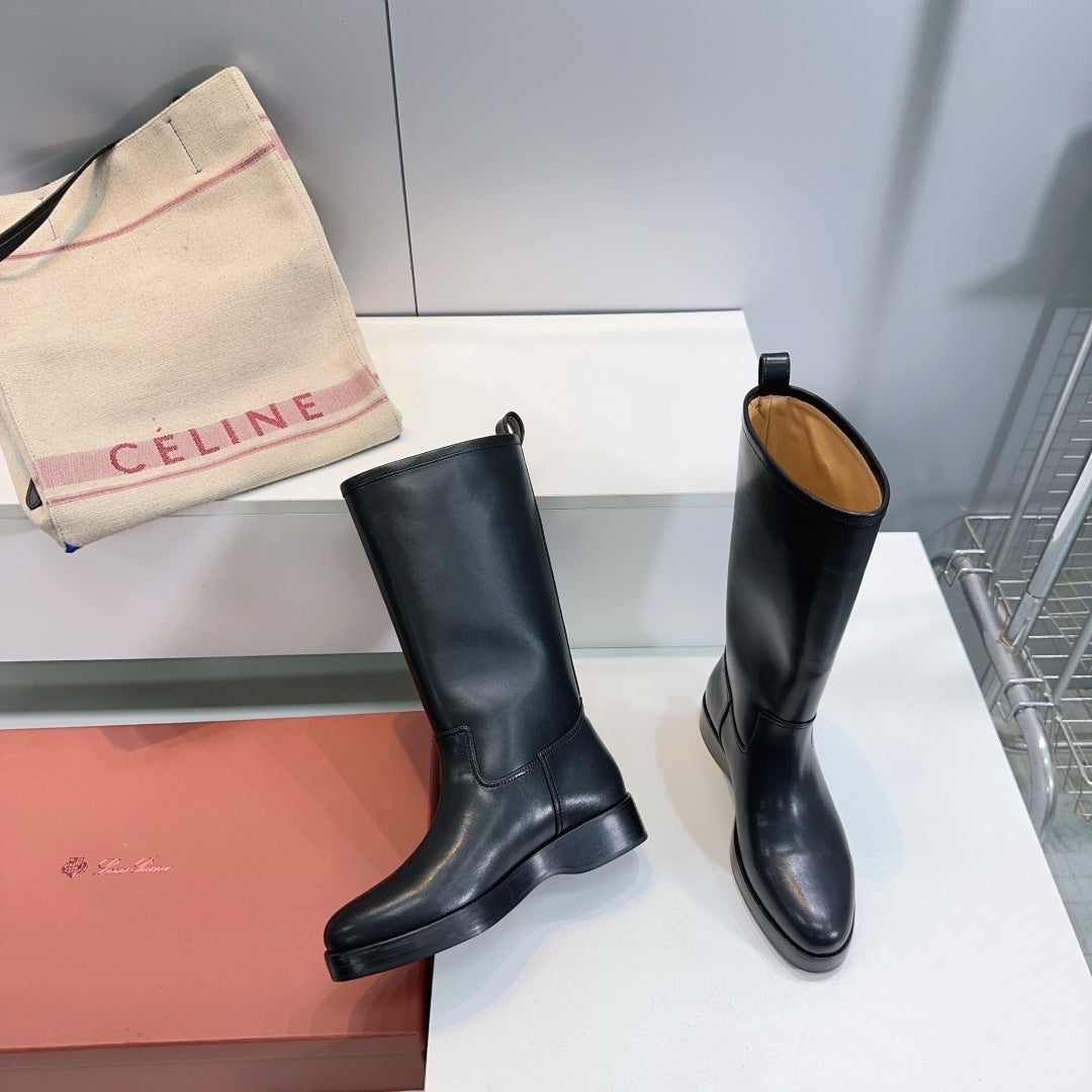 LP 25S JOHN BOOT IN BLACK CALFSKIN - 35