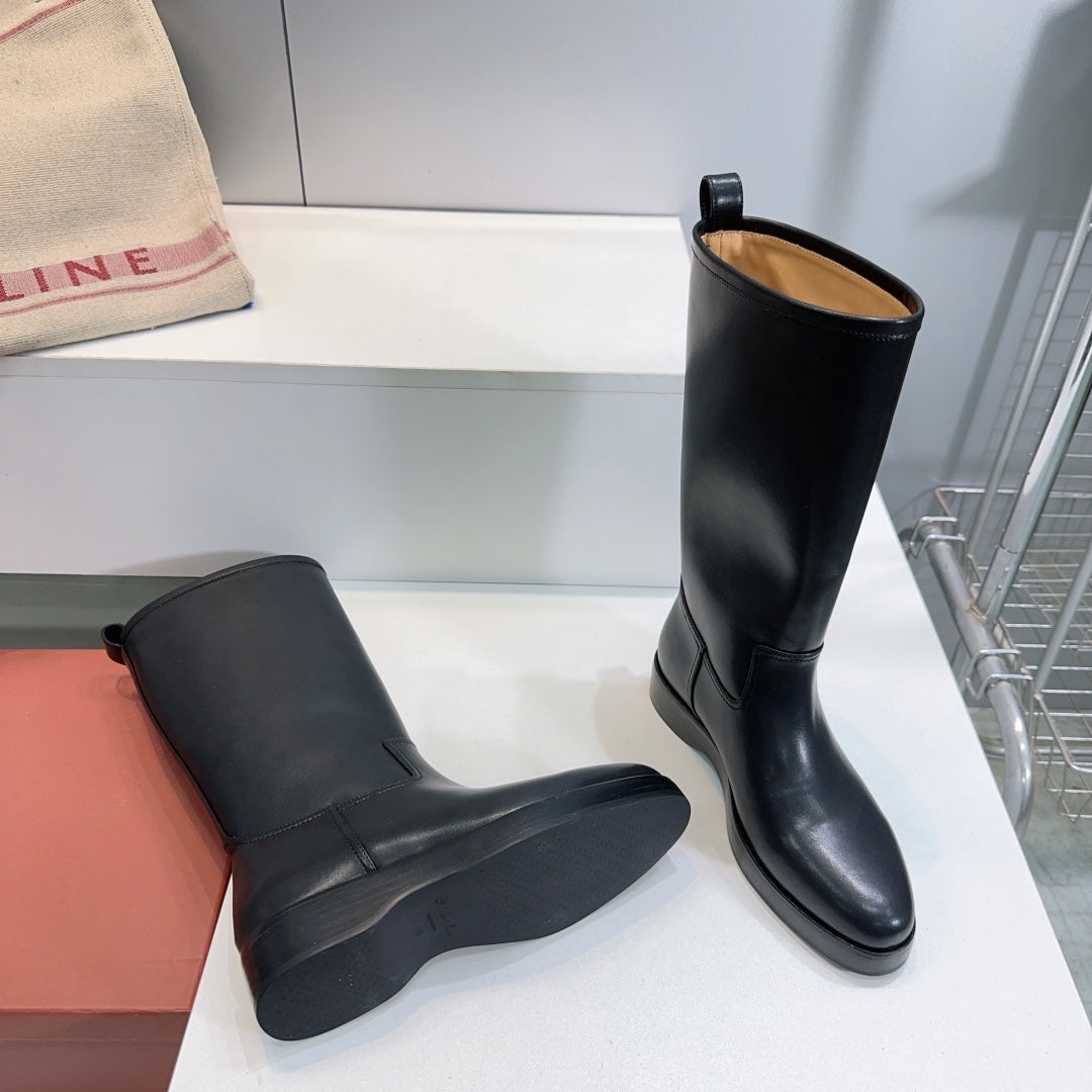 LP 25S JOHN BOOT IN BLACK CALFSKIN - 35