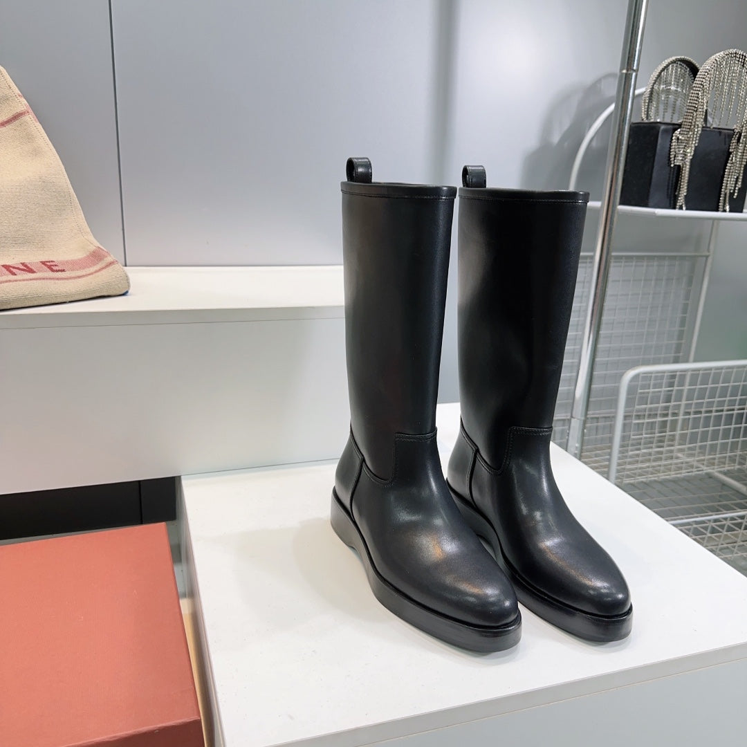 LP 25S JOHN BOOT IN BLACK CALFSKIN - 35