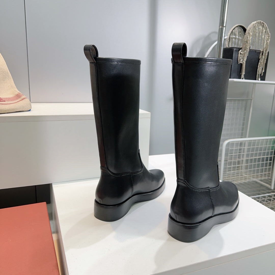 LP 25S JOHN BOOT IN BLACK CALFSKIN - 35