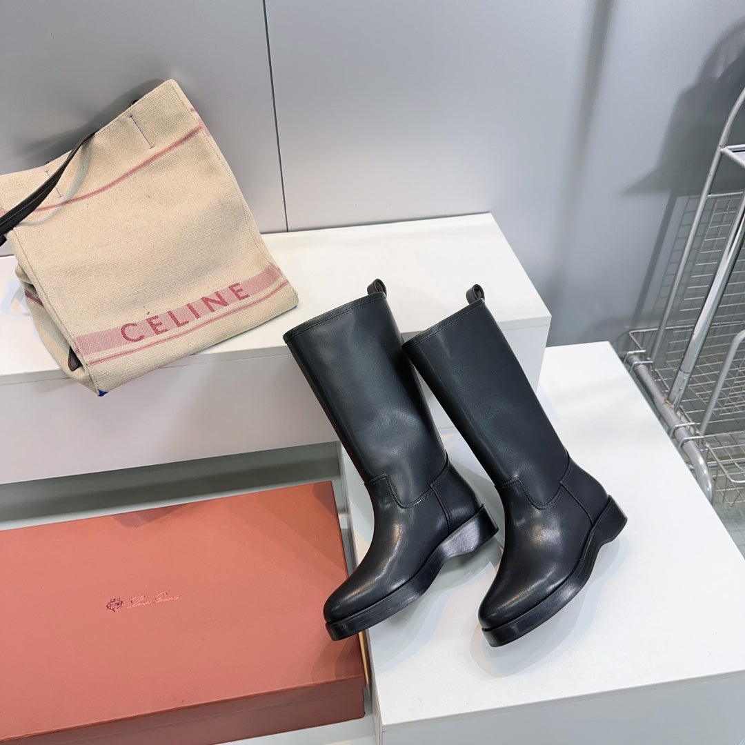 LP 25S JOHN BOOT IN BLACK CALFSKIN - 35