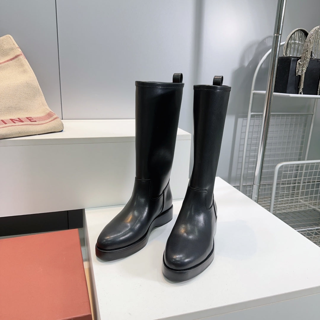 LP 25S JOHN BOOT IN BLACK CALFSKIN - 35