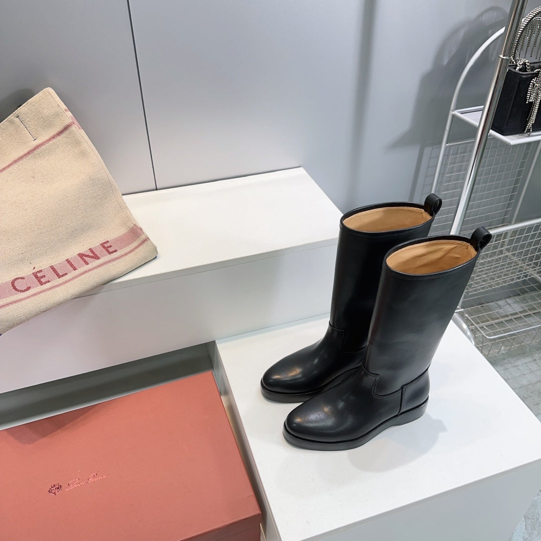 LP 25S JOHN BOOT IN BLACK CALFSKIN - 35