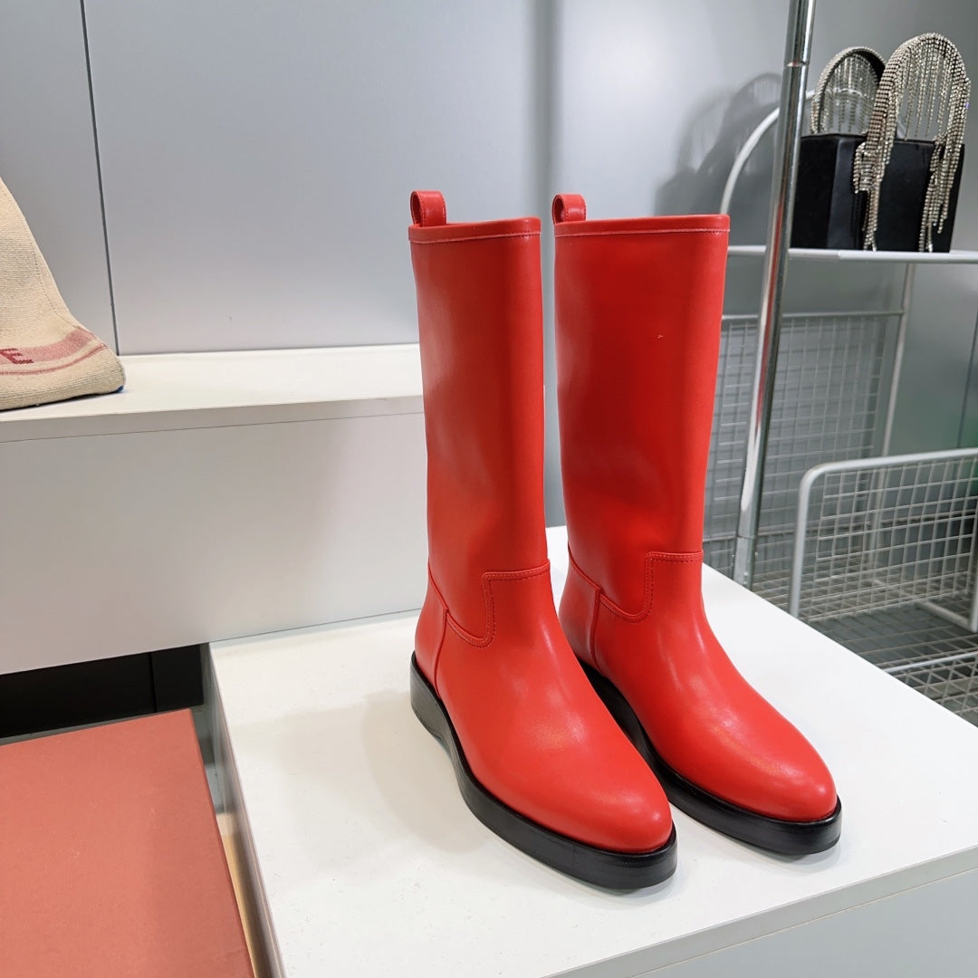 LP 25S JOHN BOOT IN VERMILION CALFSKIN - 35
