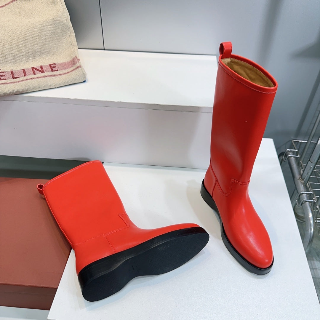 LP 25S JOHN BOOT IN VERMILION CALFSKIN - 35