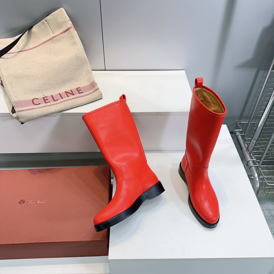 LP 25S JOHN BOOT IN VERMILION CALFSKIN - 35