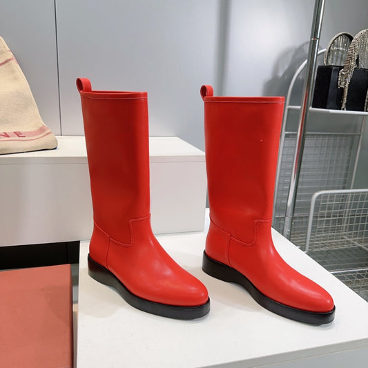 LP 25S JOHN BOOT IN VERMILION CALFSKIN - 35