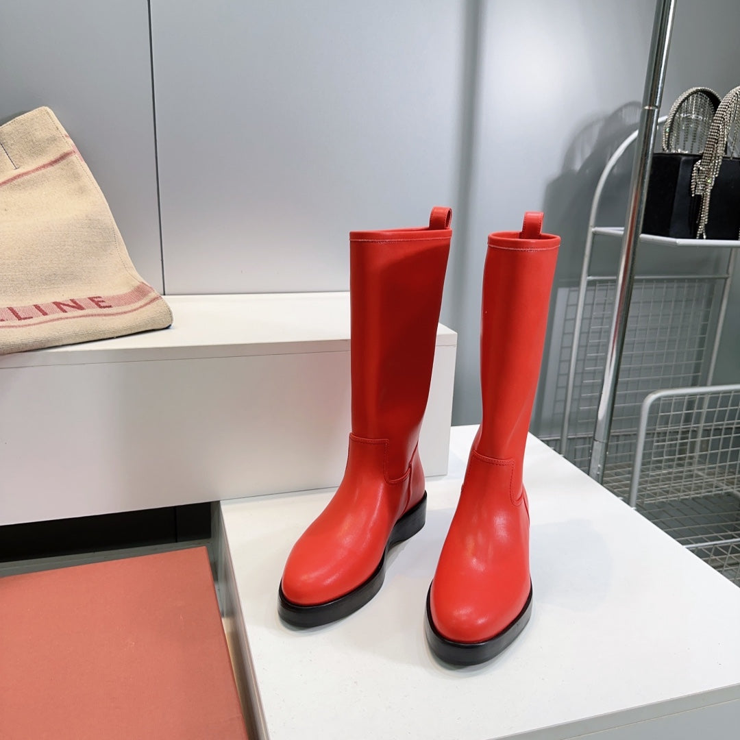 LP 25S JOHN BOOT IN VERMILION CALFSKIN - 35