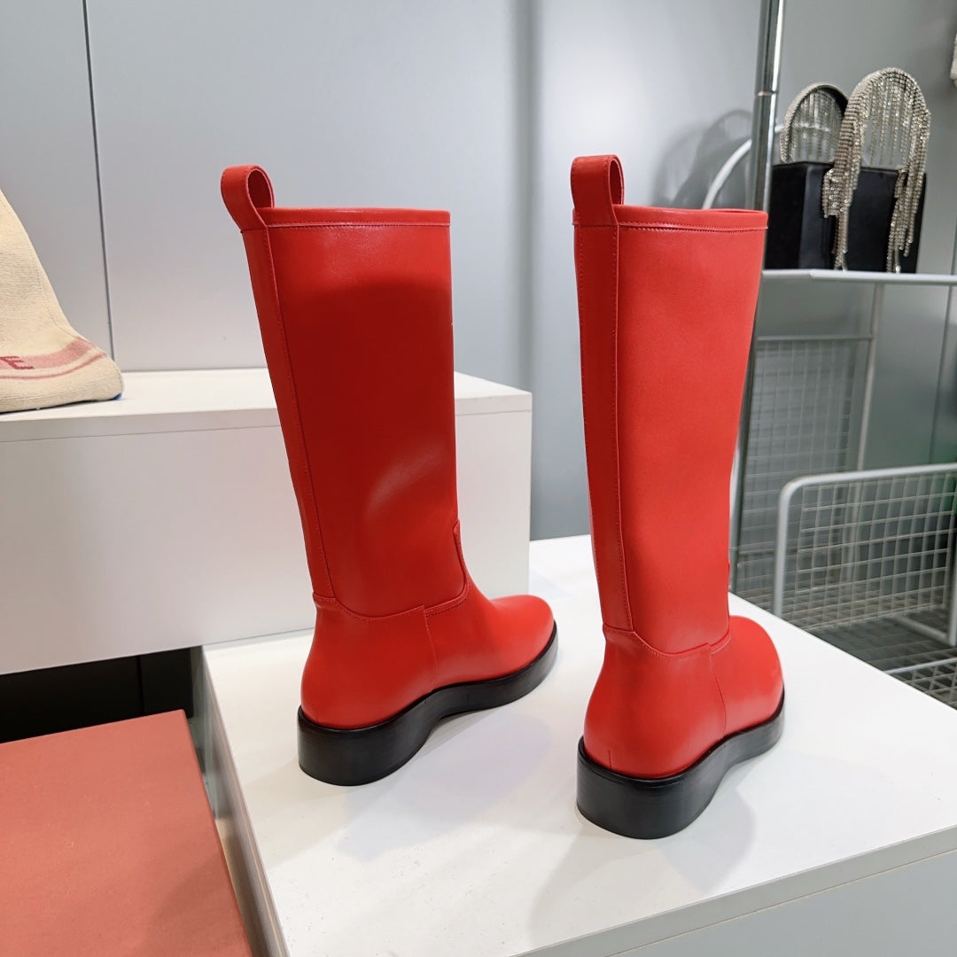 LP 25S JOHN BOOT IN VERMILION CALFSKIN - 35