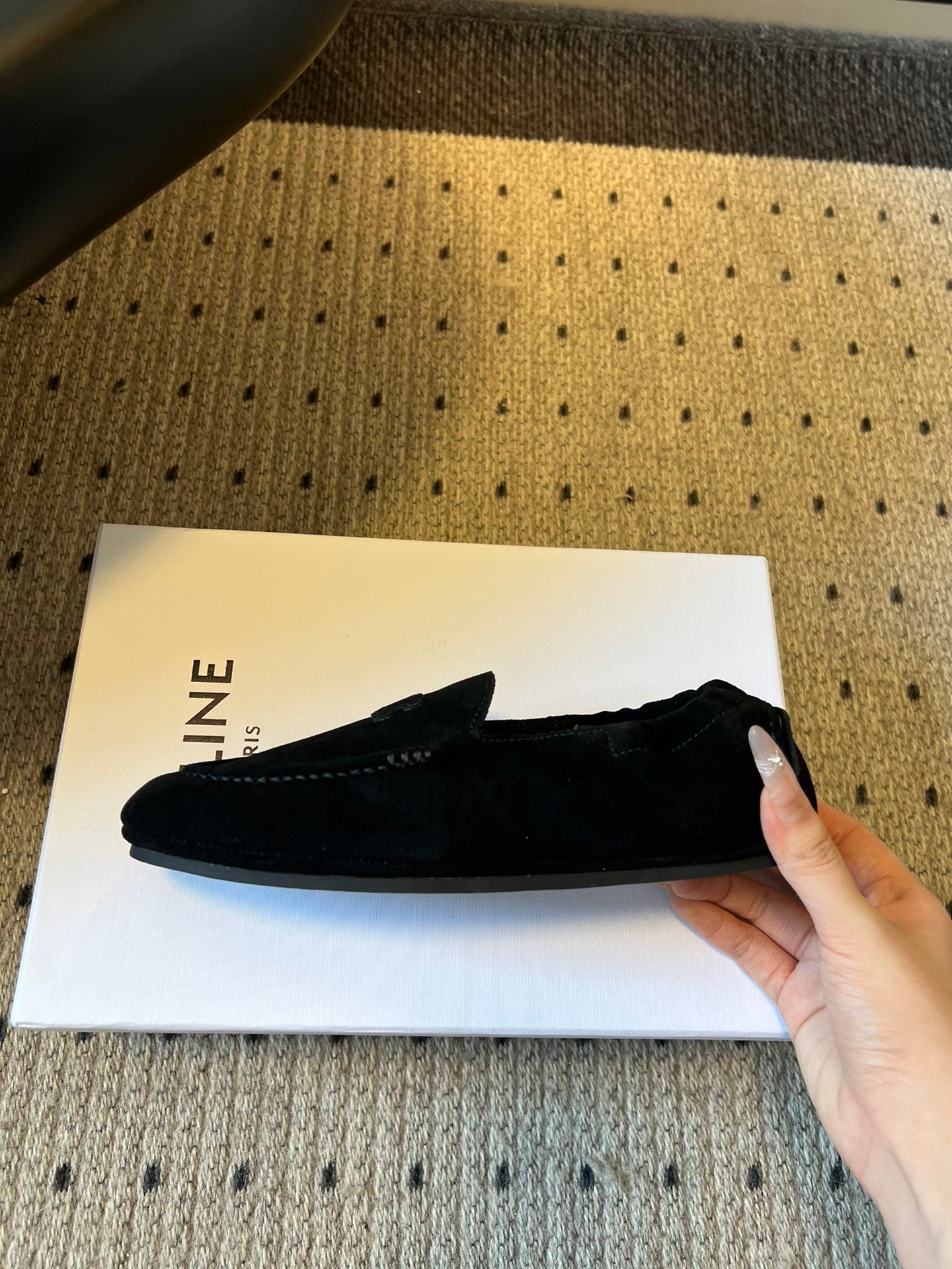CELINE 25S LOAFERS FLAT IN BLACK SUEDE - 35