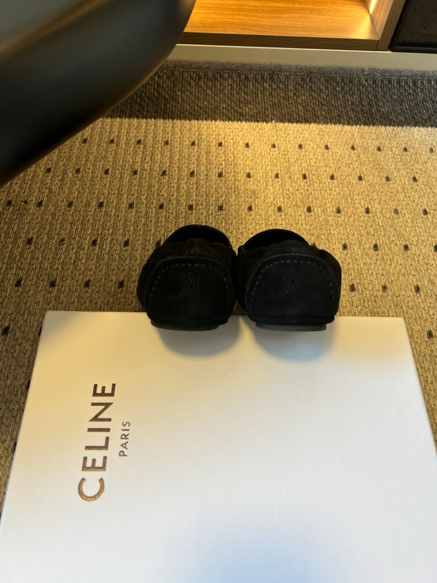 CELINE 25S LOAFERS FLAT IN BLACK SUEDE - 35