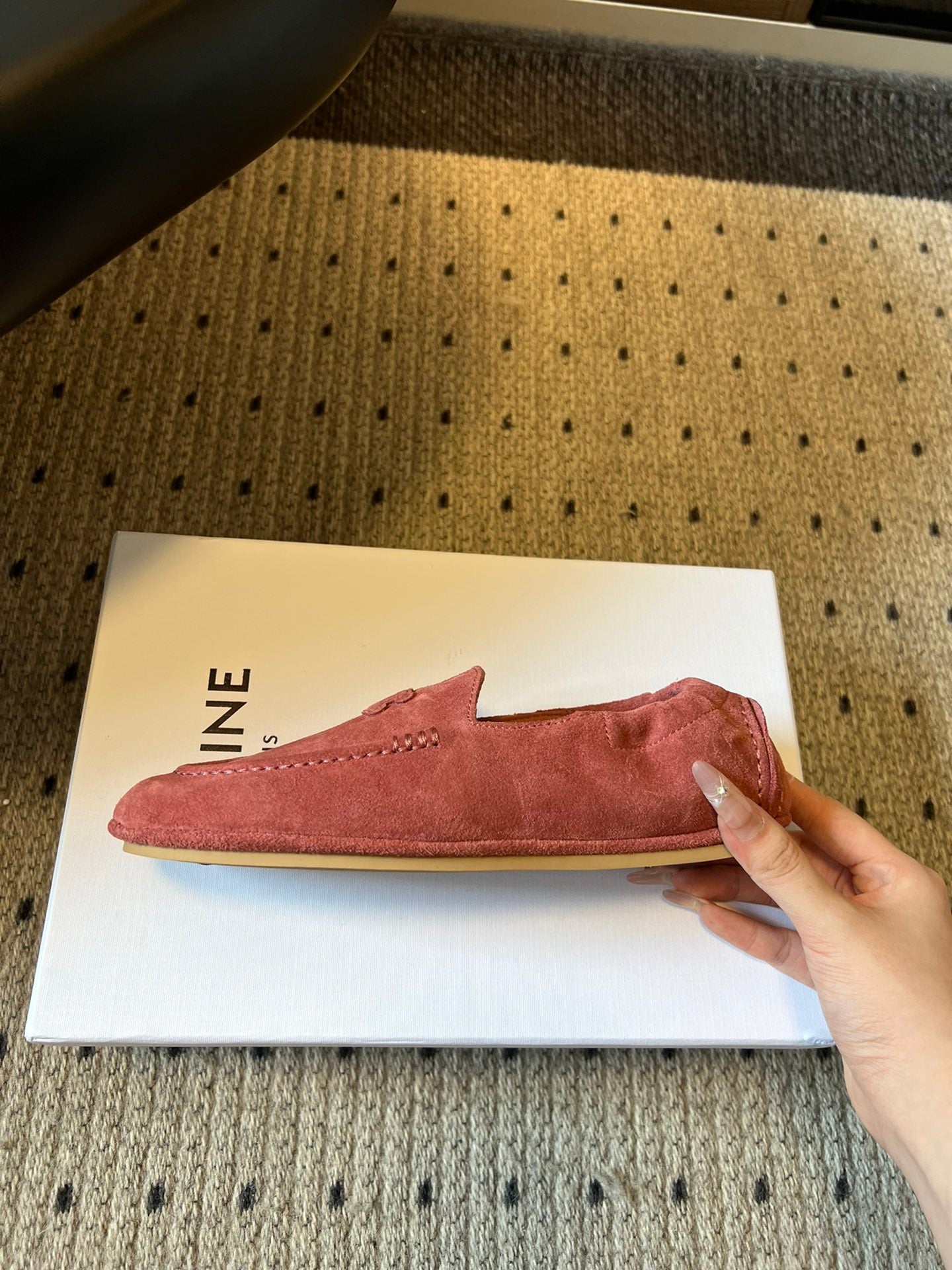 CELINE 25S LOAFERS FLAT IN PINK SUEDE - 35