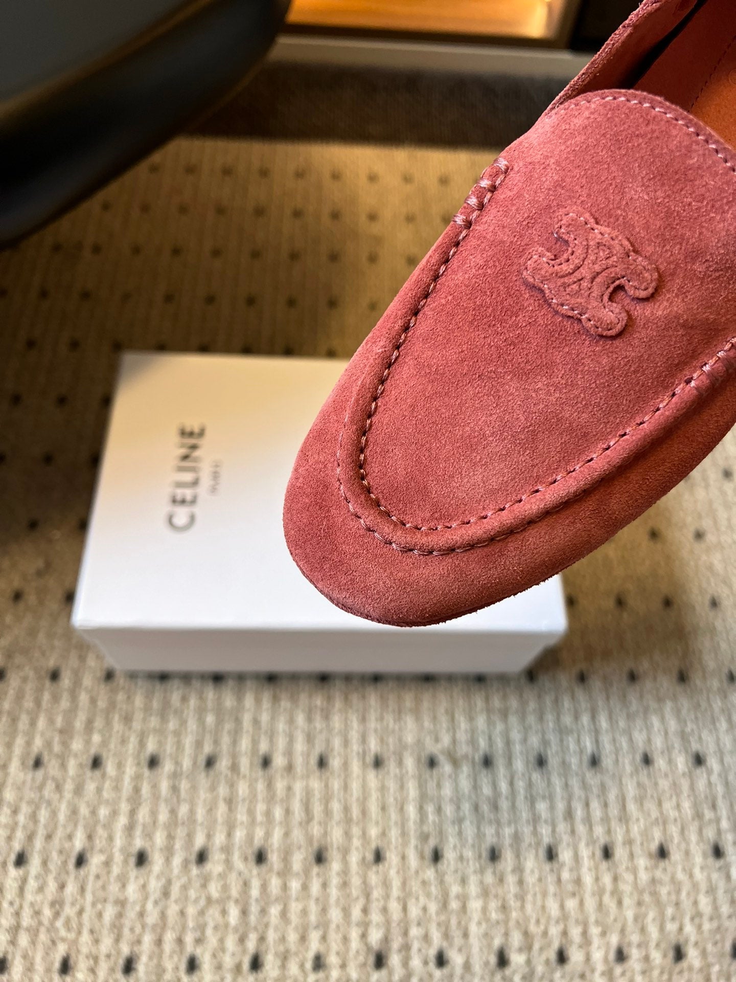 CELINE 25S LOAFERS FLAT IN PINK SUEDE - 35
