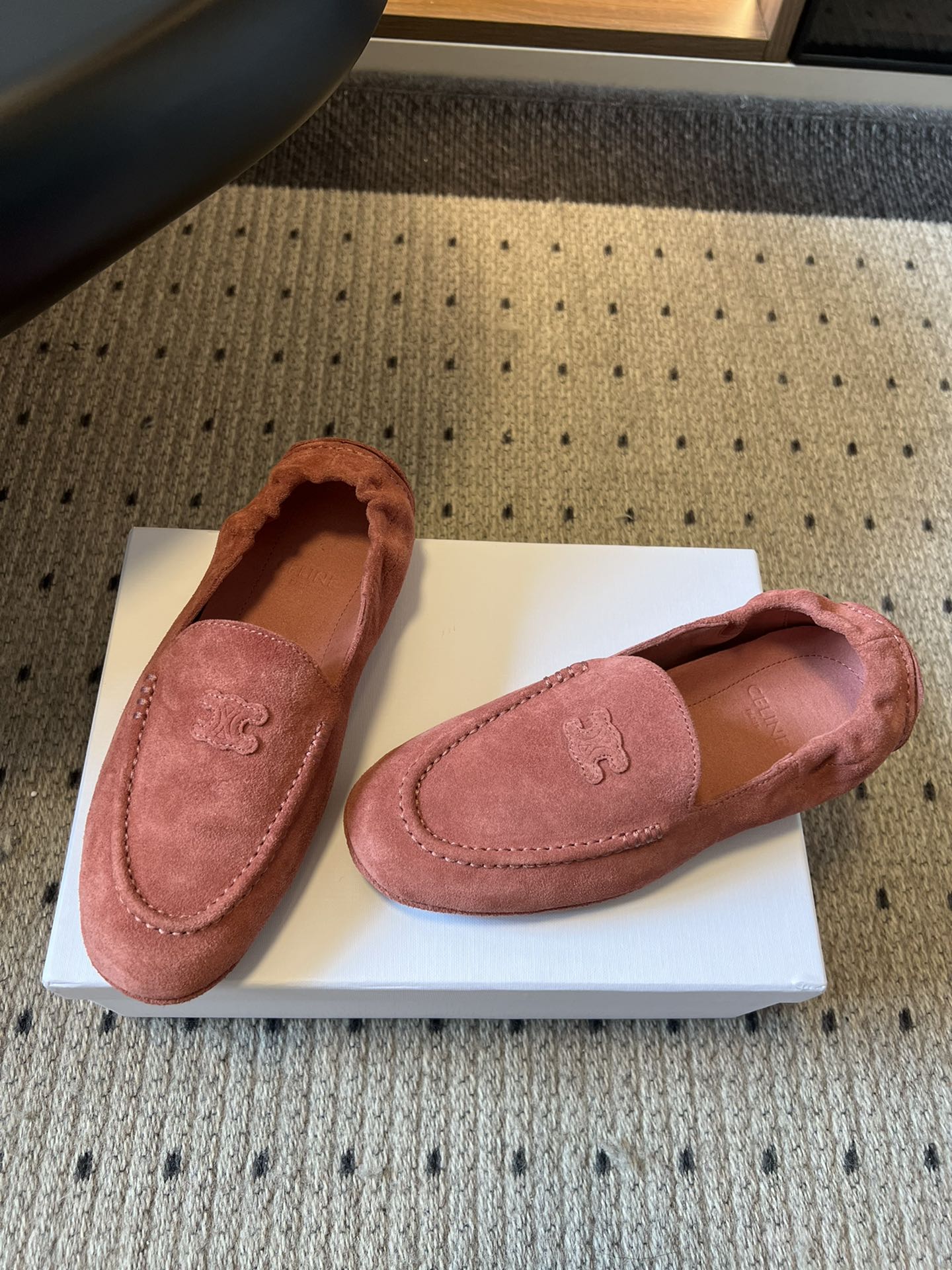 CELINE 25S LOAFERS FLAT IN PINK SUEDE - 35