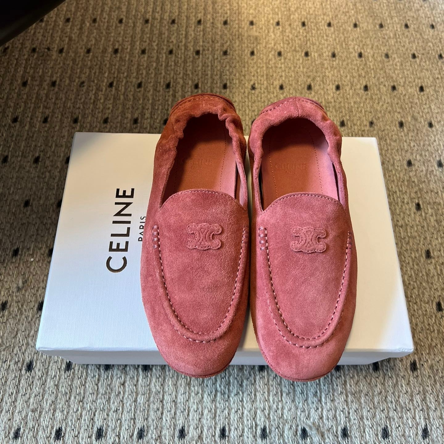 CELINE 25S LOAFERS FLAT IN PINK SUEDE - 35