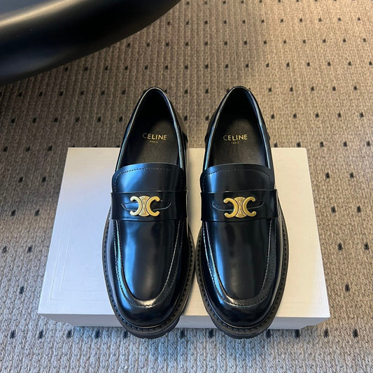 ЛОФЕРИ CELINE 26S З ЧОРНОЇ ТЕЛЯЧОЇ ШКІРИ З ПРЯЖКОЮ ARC DE TRIOMPHE