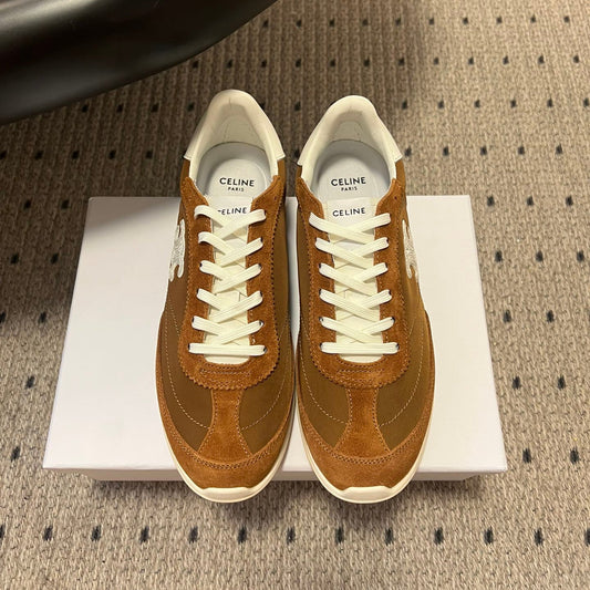 КРОСІВКИ CELINE 26S RACER З КОРИЧНЕВОЇ ТКАНИНИ ТА ЗАМШІ
