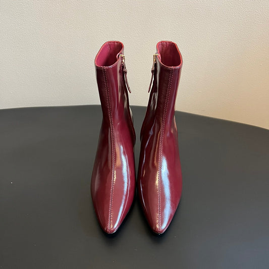 ЧЕРВОНІ ГОСТРОНОСІ ЧОБОТИ-БОТФОРТИ BOTTEGA VENETA 26S (50 ММ) З ТЕЛЯЧОЇ ШКІРИ