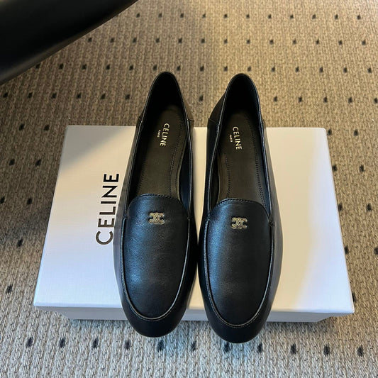 ЛОФЕРИ CELINE 26S З ЧОРНОЇ ОВЕЧОЇ ШКІРИ