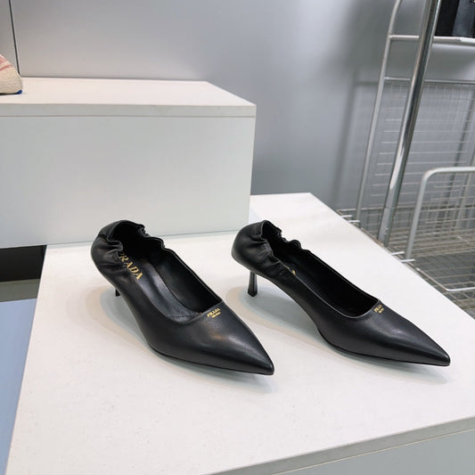 PRADA 26S ТУФЛІ-ПОМПИ 55 ММ З ЧОРНОЇ ТЕЛЯЧОЇ ШКІРИ