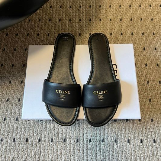 ШЛЬОПАНЦІ CELINE 26S З ЧОРНОЇ ОВЧИНИ