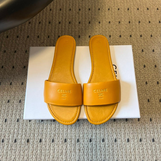 ПЛАСКІ САНДАЛІЇ CELINE 26S З ОВЕЧОЇ ШКІРИ КОЛЬОРУ МЕДУ