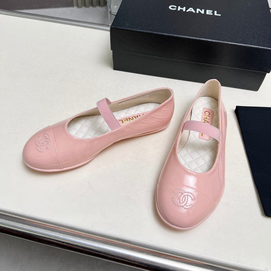 БАЛЕТКИ CHANEL 26S МЕРІ ДЖЕЙН З РОЖЕВОЇ ТЕЛЯЧОЇ ШКІРИ