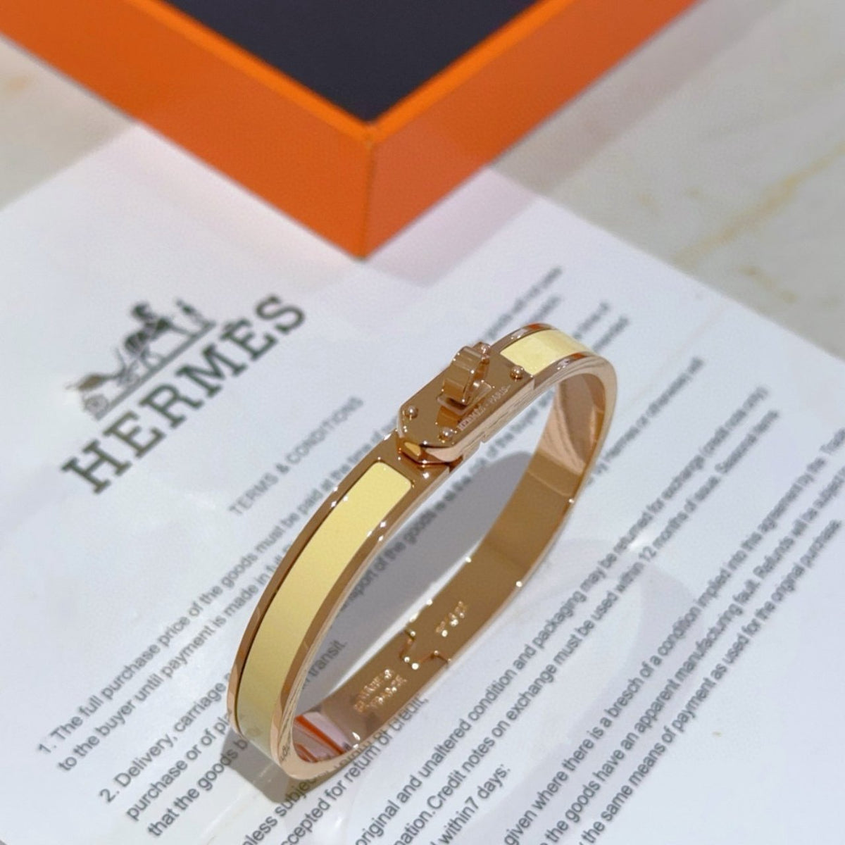 Hermes Mini Clic Kelly Bracelet Yellow And Rose Gold H200004FO68GM
