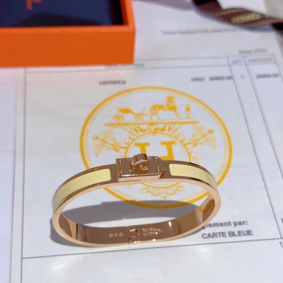 Hermes Mini Clic Kelly Bracelet Yellow And Rose Gold H200004FO68GM