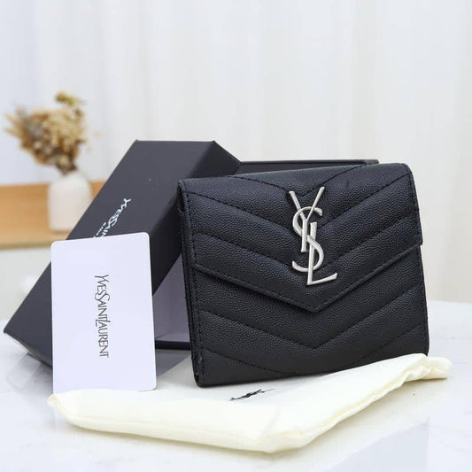 Saint Laurent Multi Folded Wallet Black 12cm 414404BOW021000