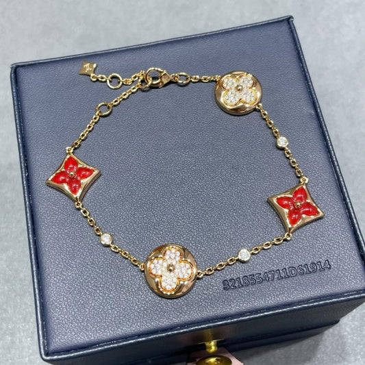 Louis Vuitton Color Blossom BB Multi-Pattern Bracelet Pink Gold QA5122