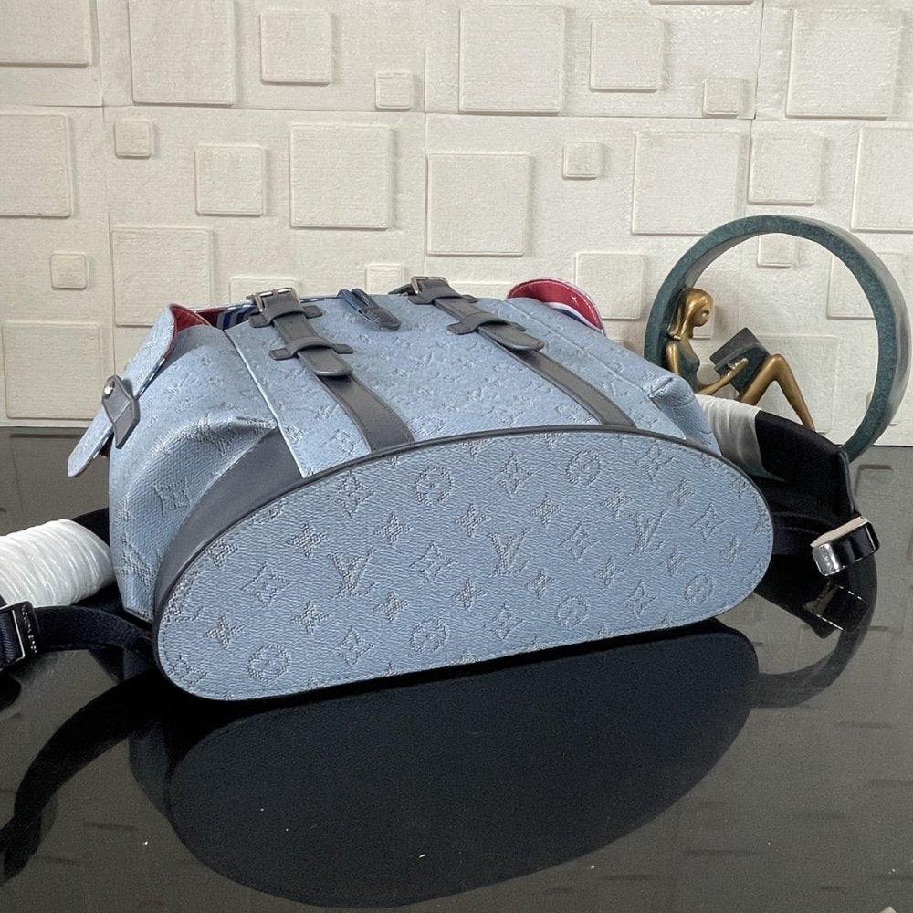 Super Vip 1:1 – Louis Vuitton Christopher MM Backpack Monogram Heritage Blue 44Cm M14676