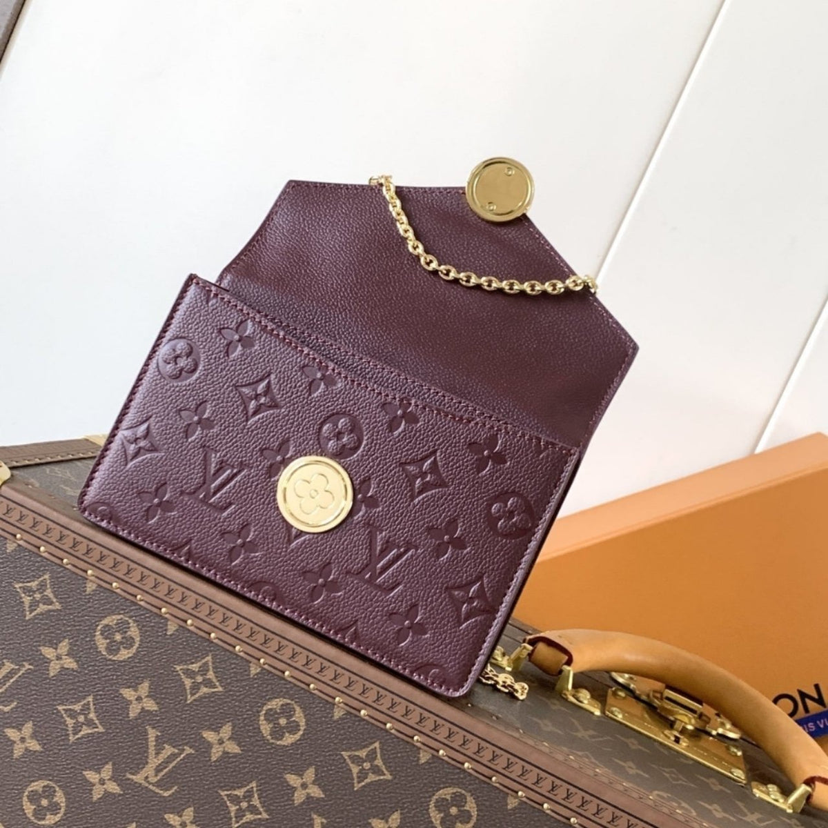 Super Vip 1:1 – Louis Vuitton Wallet On Chain Rosy Grenat Red 19Cm M25814