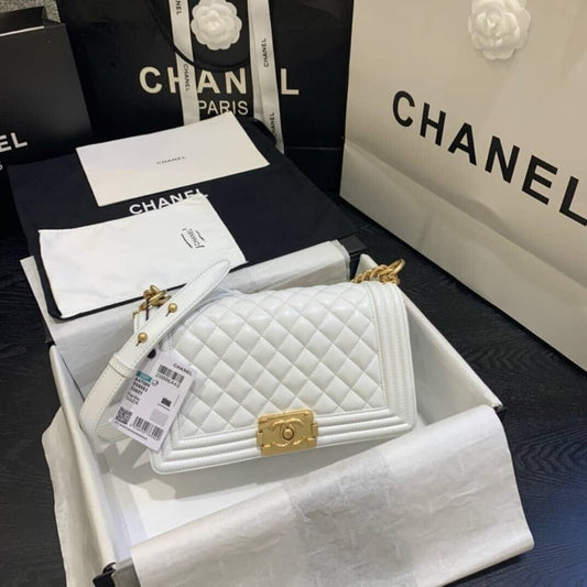 Super Vip 1:1 – Chanel Large Boy Chanel Handbag White 25Cm A67086 B06643 10601