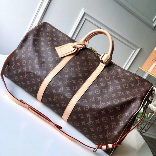 Louis Vuitton Monogram Keepall Bandoulière 55Cm Brown M41414