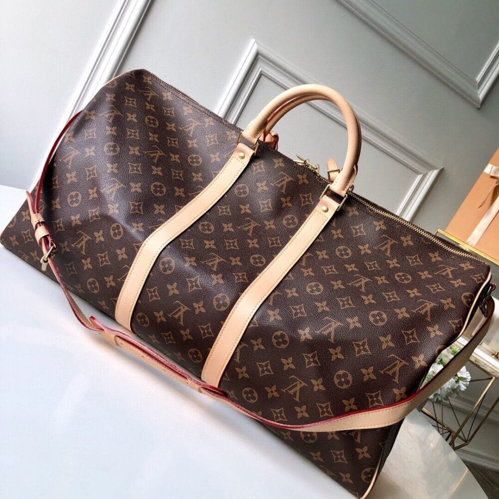 Louis Vuitton Monogram Keepall Bandoulière 55Cm Brown M41414