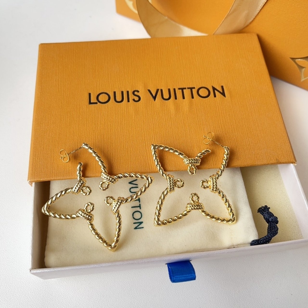 Louis Vuitton Nautical Drop Earrings Gold