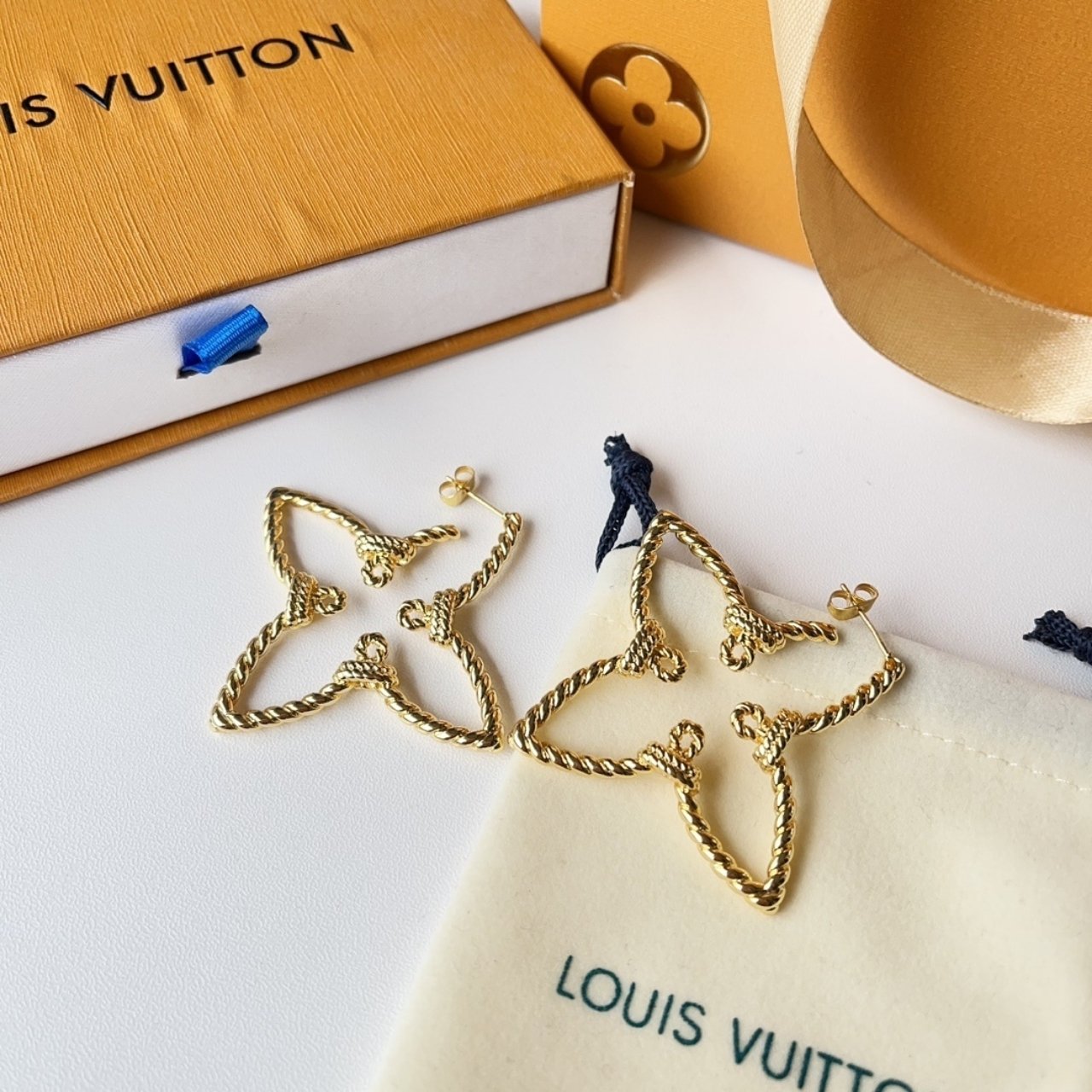 Louis Vuitton Nautical Drop Earrings Gold