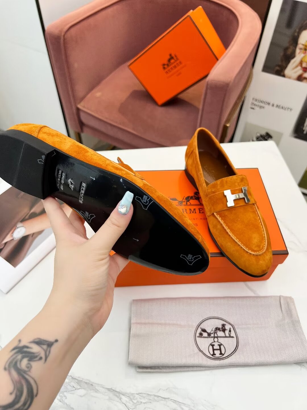 PARIS LOAFER AMBER SUEDE - 35