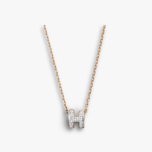 Hermes Mini Pop H Pendant Necklace Gold