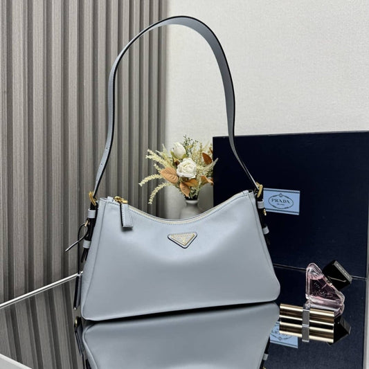 Super Vip 1:1 – Prada Aimée Medium Leather Shoulder Bag Opaline 30Cm 1BC229 2CYS  F04F1 V LVM