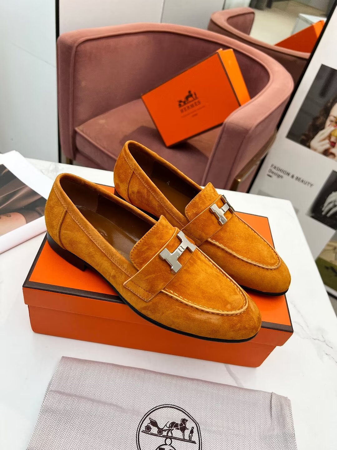 PARIS LOAFER AMBER SUEDE - 35