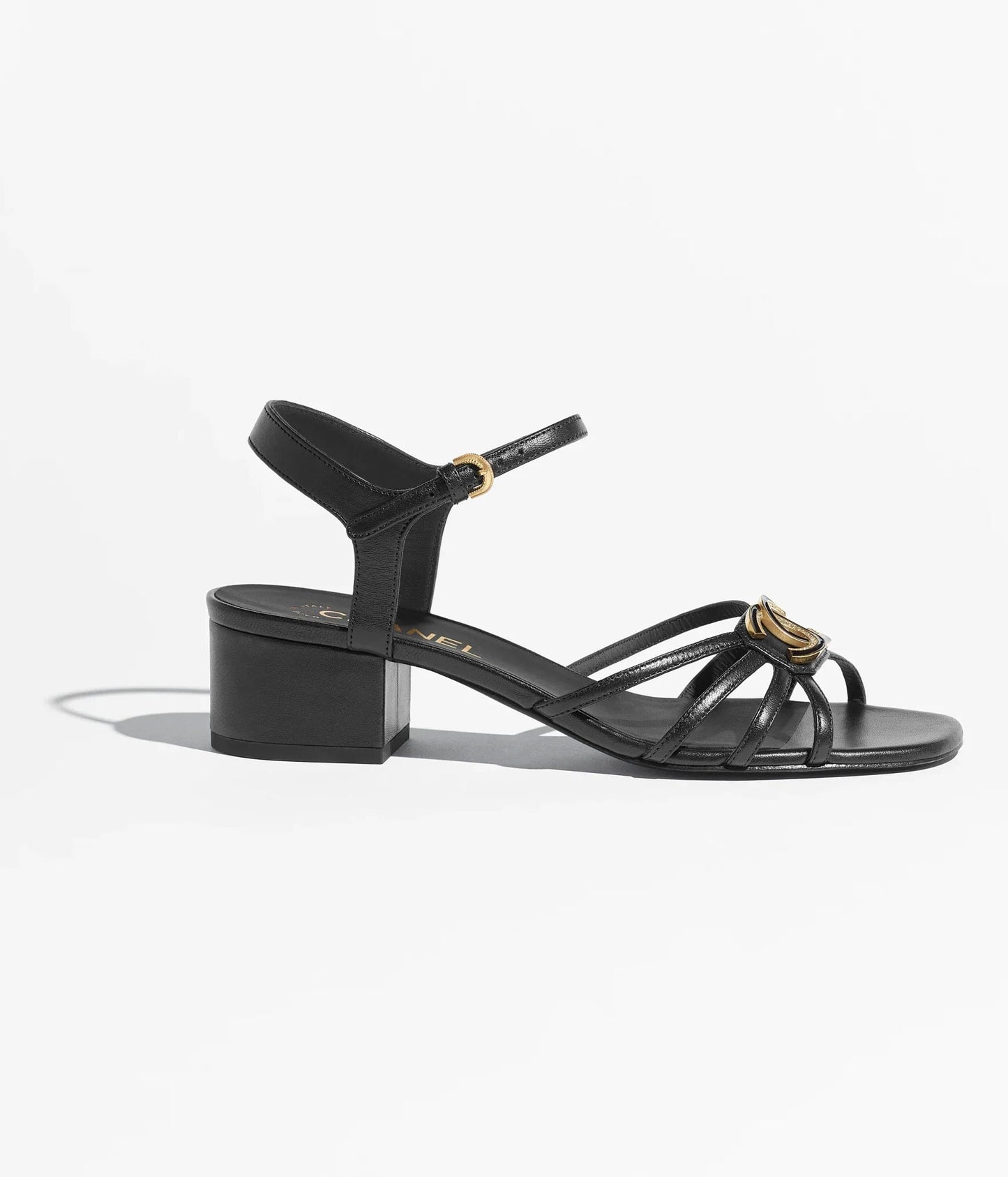 SANDALS 40 MM IN BLACK PATENT LAMBSKIN - 35